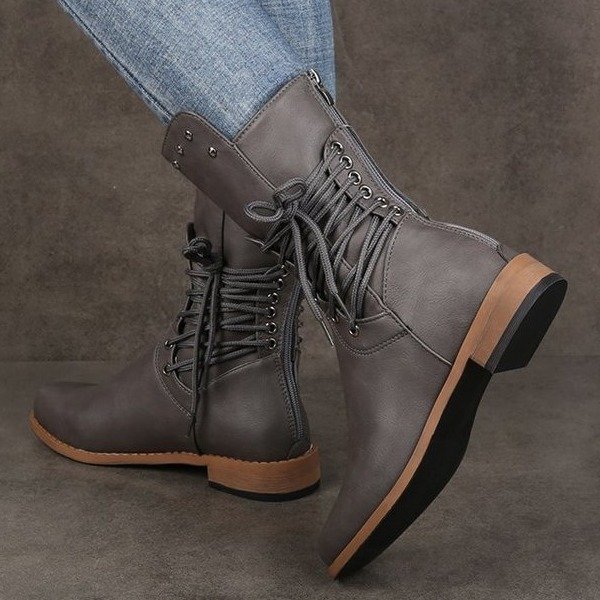 Medium Boot Large Size Flat Rivet Martin Boots