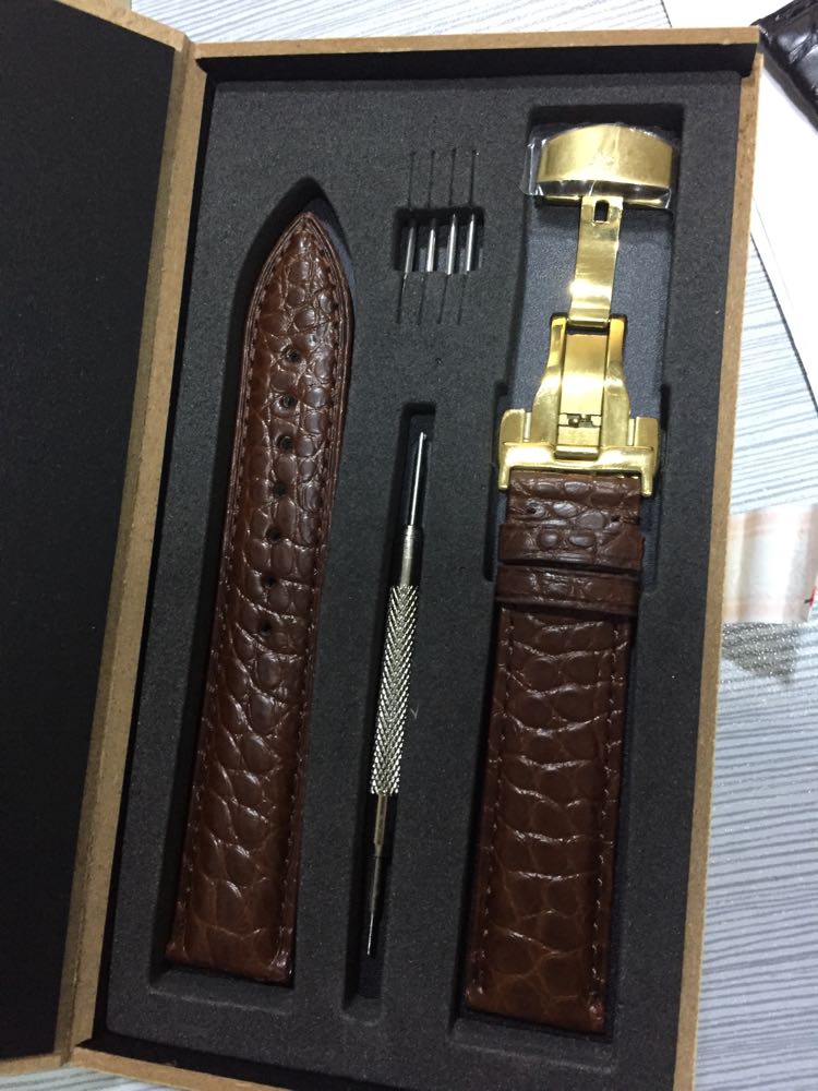 Leather watch strap