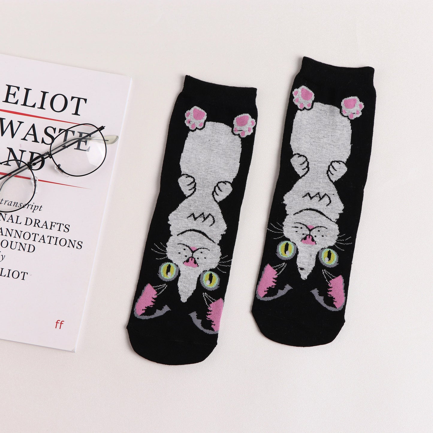 Straight Socks Animal Cute Female  Cat Cotton Comfortable Tube Socks