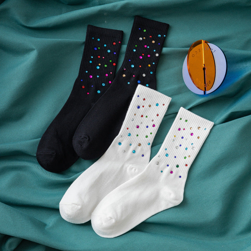 Autumn Black And White Ins Tide Net Red Female Socks