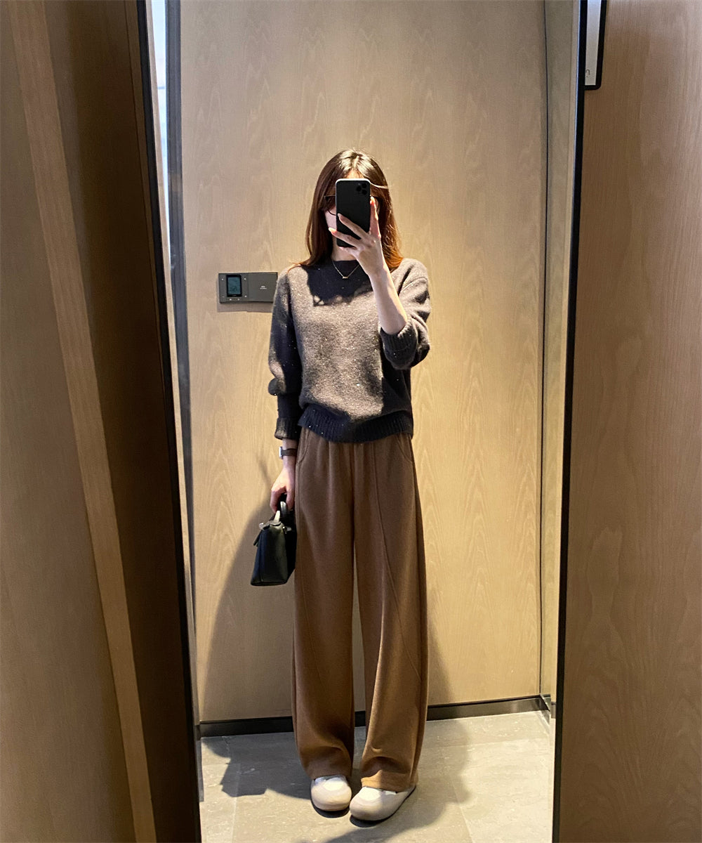 Thickened Acetate Wool Casual Slimming Woolen Wide-leg Pants