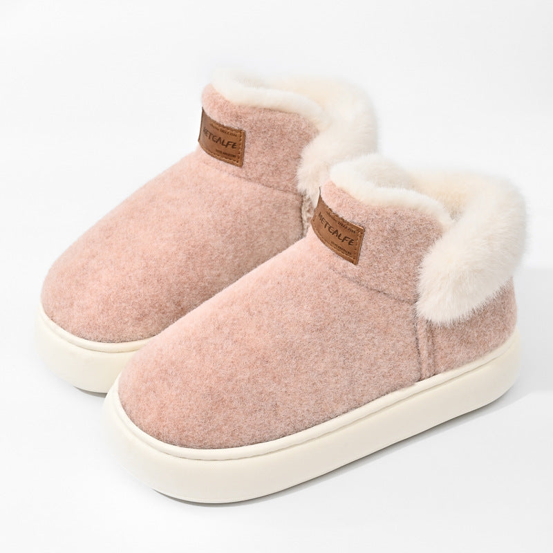 Men And Women Indoor Keep Warm Outerwear Bag Heel Plus Velvet Snow Boots