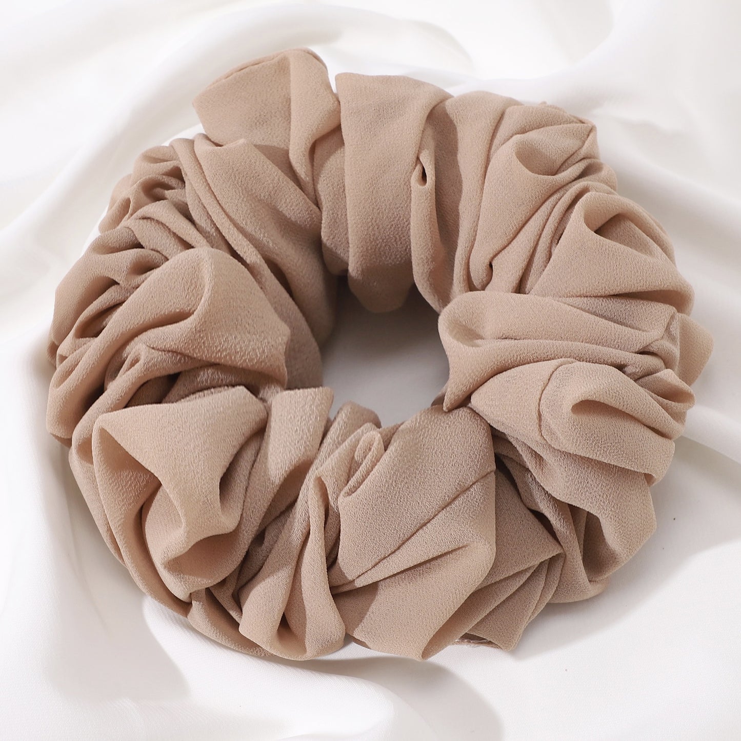 Pearl Chiffon Bunch Hair Tie Pure Color Primer Head Flower