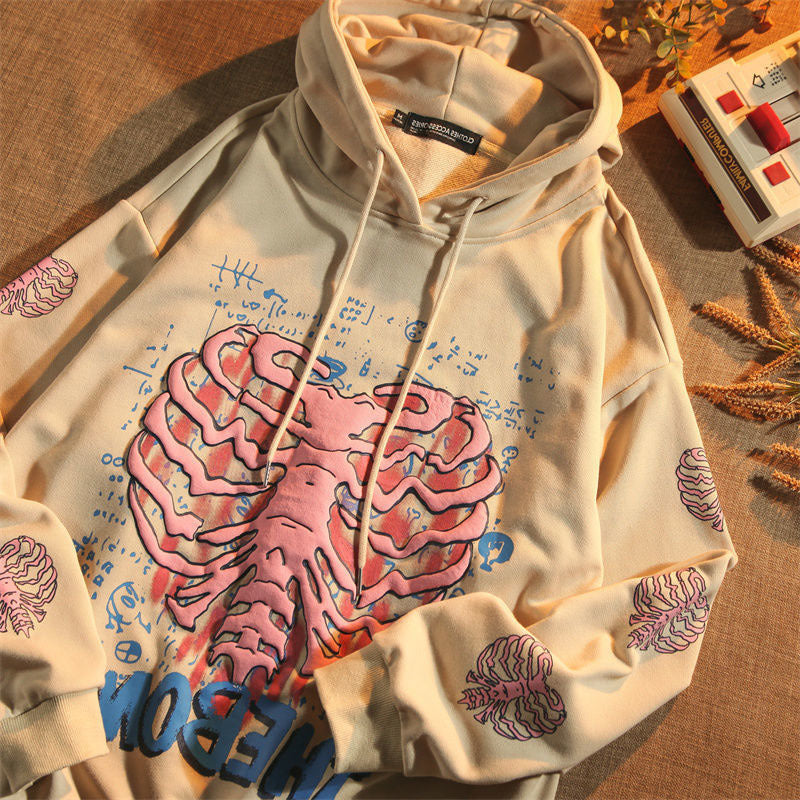 Casual Fashion Personality Print Hoodie Coat