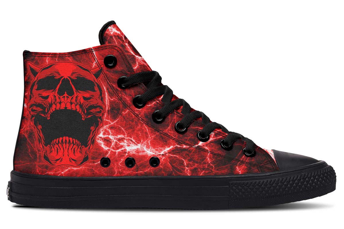 Men And Women Color Gradient Print High-top Canvas Shoes
