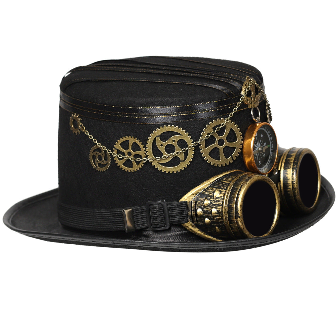 Steampunk Goggles Compass Pirate Wind Denim Topper