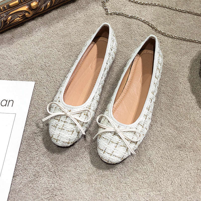 Flat Round Toe Soft Sole All Matching Peas Shoes