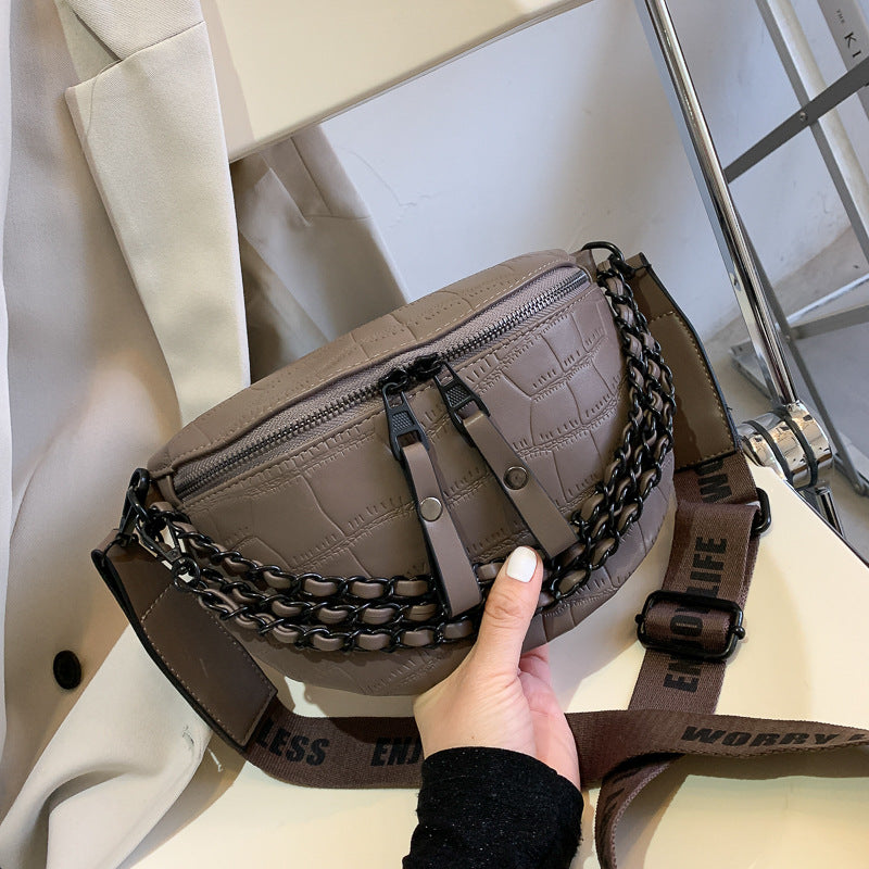 Wide Shoulder Strap Waist Fashion Chain Bag