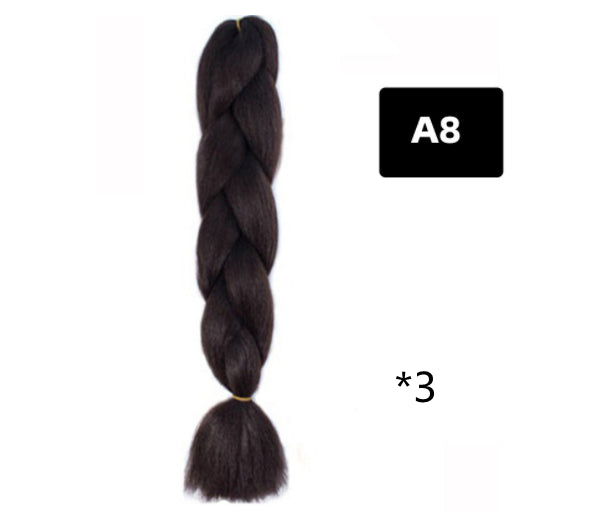 Color Big Braid African Chemical Fiber High Temperature Silk Wig Gradient
