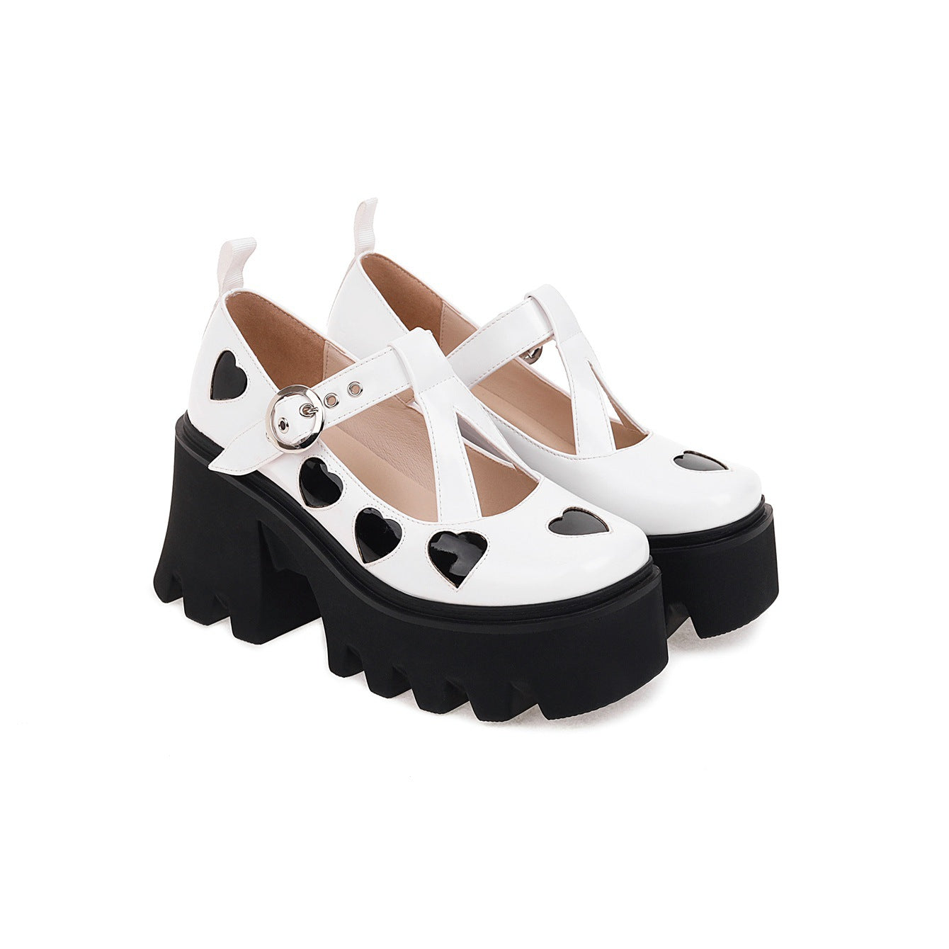 Women's Large Size Round Toe Platform Cross Strappy Shoes
