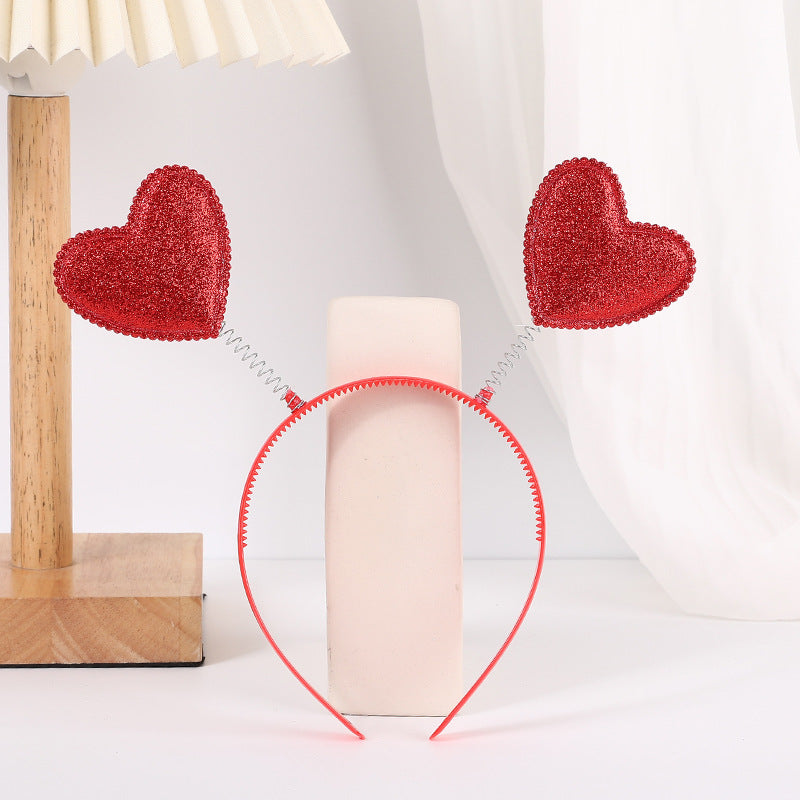 Red Heart Headband Accessories Three-dimensional