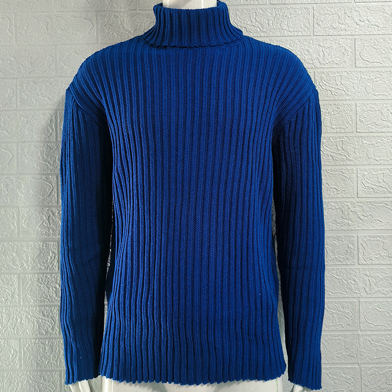 Men's Solid Color Slim Fit Knit Top Autumn And Winter New Sweater Fashion European And American Style