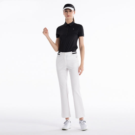 Women's Slightly Flared Elastic Elastic Waist Sports Trousers