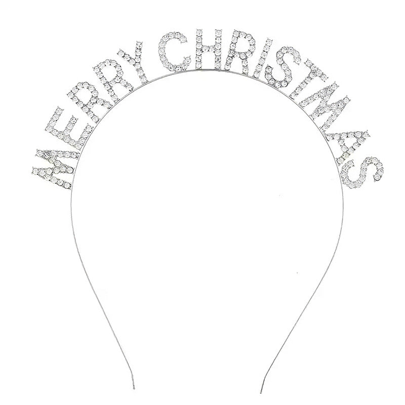 European And American Alloy Crystal Christmas Staghorn Hair Hoop