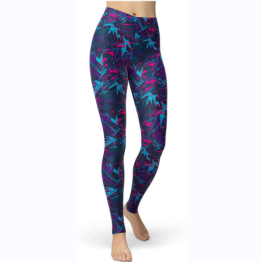 Multi-color Printing Slim Fit Hip Raise Slimming Plus Size Running Yoga Fitness Leggings