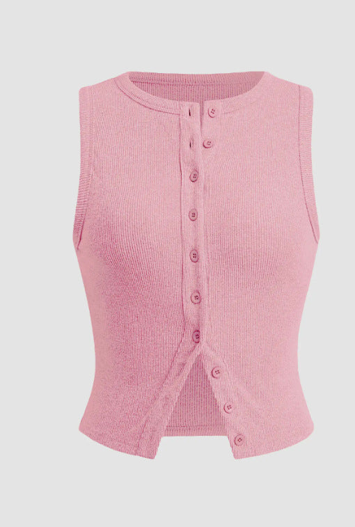 Slim Fit Sleeveless Vest For Women