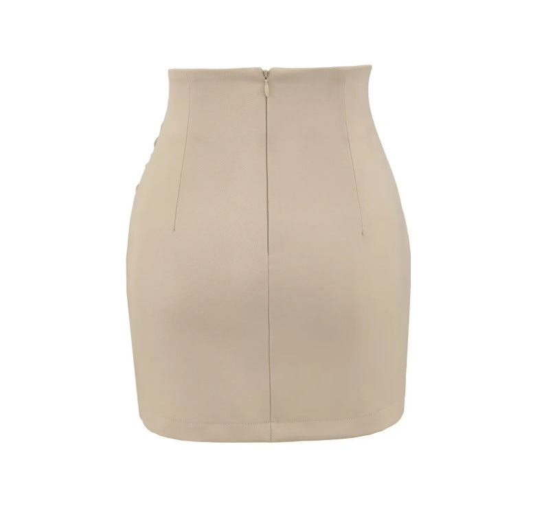 Womens Buttoned American-Style Flattering Hip-Hugging Mini Skirt