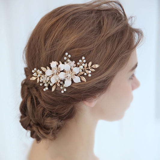 Bride's Wedding Forest Flower Pearl Headdress