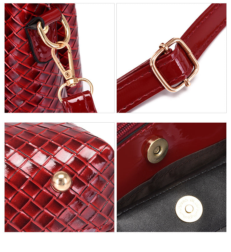 Fashion Embossed Four-piece Cover Mother Bag With Large Capacity