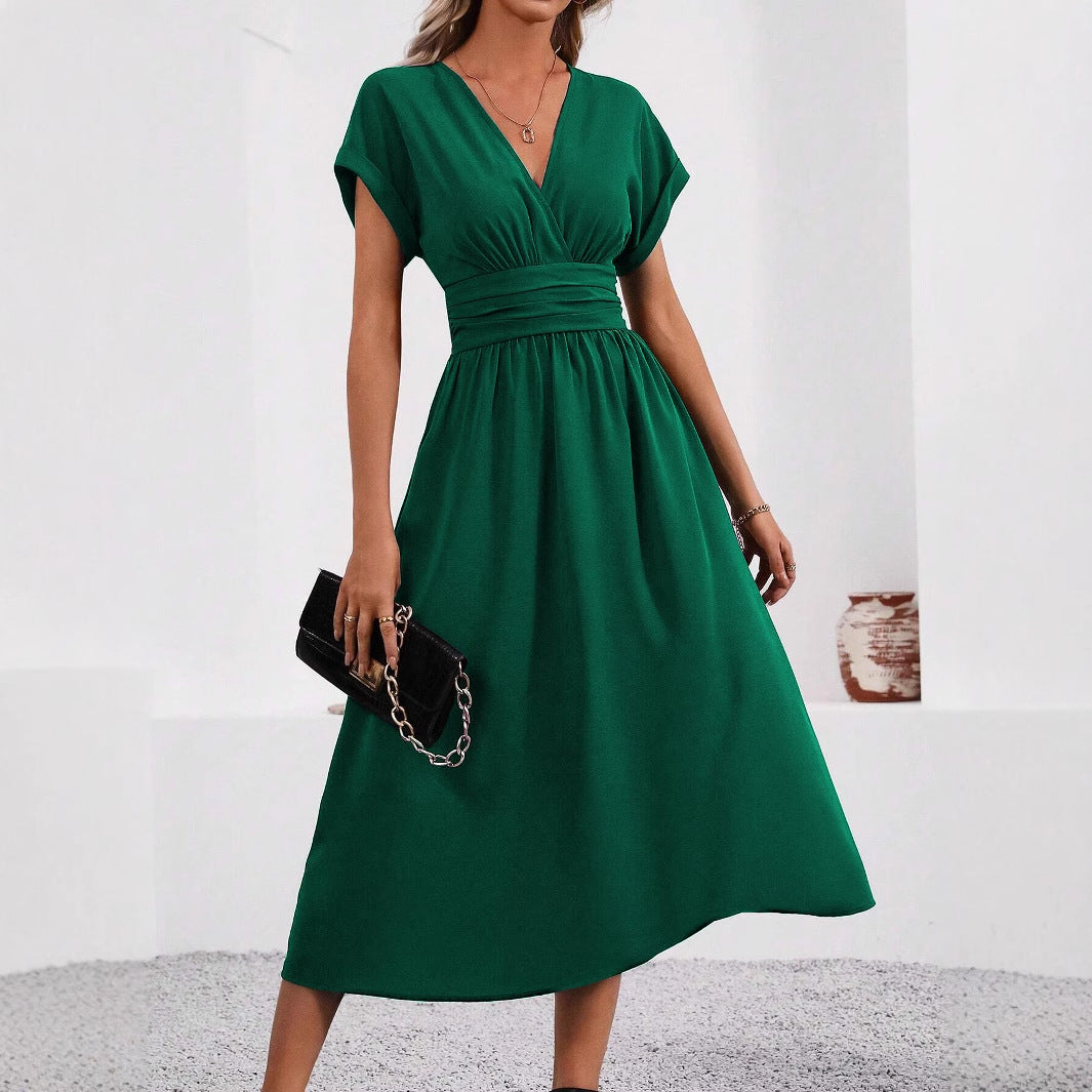 Elegant Solid-color Long Womens Dress