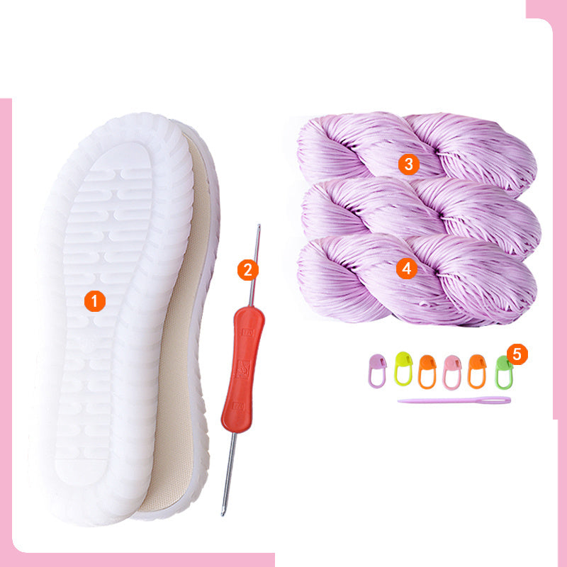 Handwoven Hollow Thread Crystal Sole Bean Shoe Material Bag