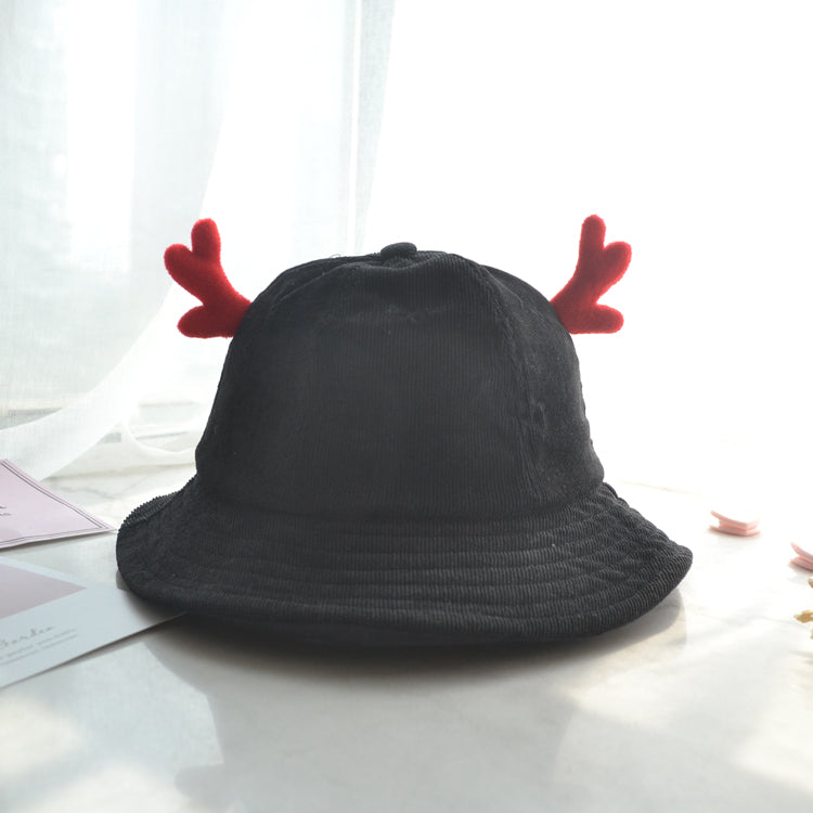 Ears Cute Sweet Soft Girl Corduroy Basin Hat