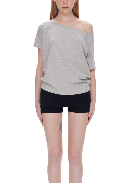 Casual Off-shoulder Shoulder Stacked Two-way Short Sleeve
