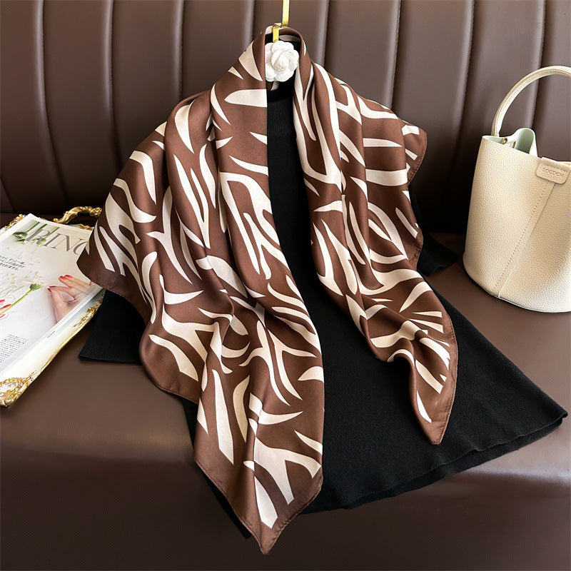 Womens Floral Color-Block Sun-Protective ShawlHijab