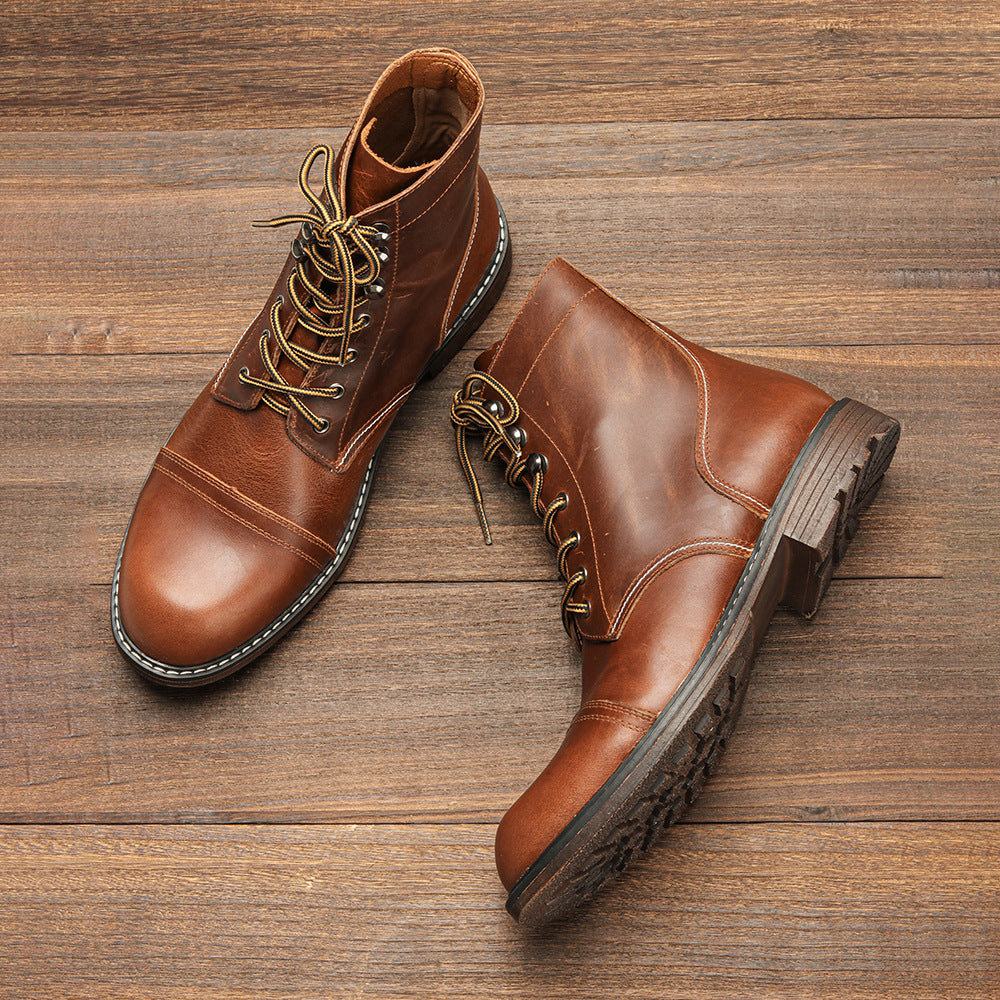 European And American Popular High-top Rubbing Ankle Boots