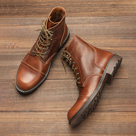 European And American Popular High-top Rubbing Ankle Boots