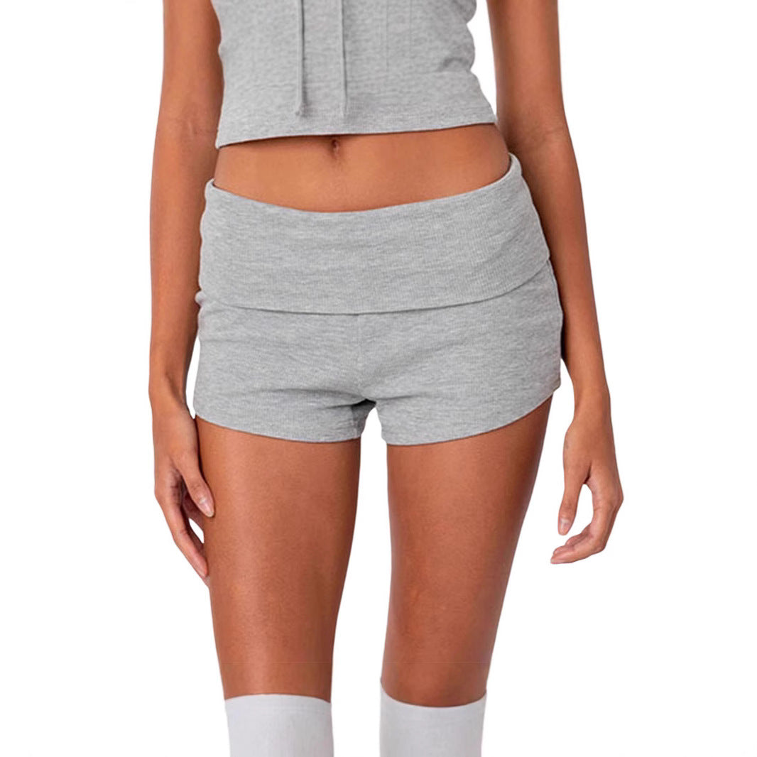 Women's Basic Tight Low Waist Bottoming Casual Shorts