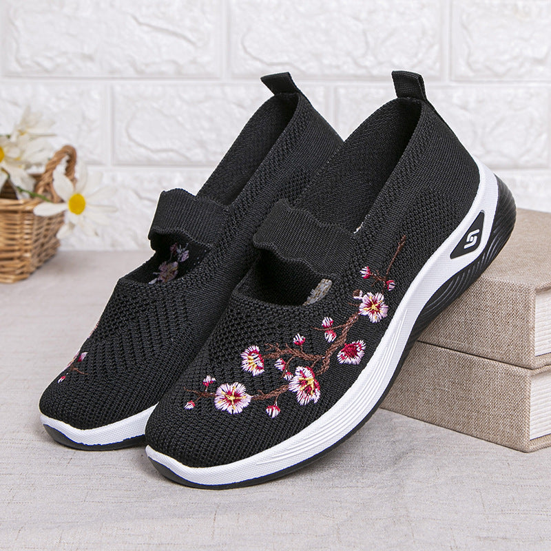Casual Slip-on Shoes With Shallow Openings And Embroidery