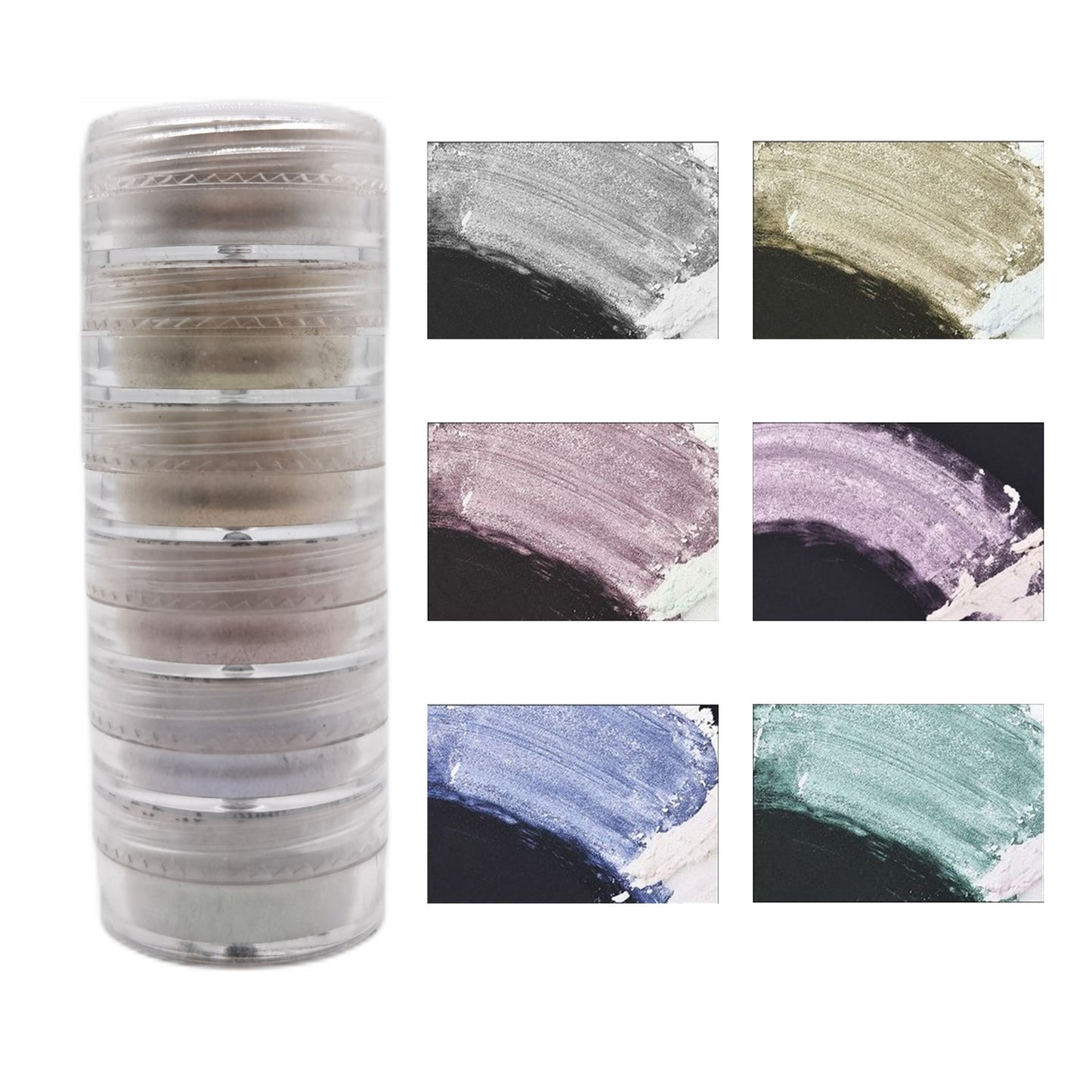 6-color Siamese Pearl Powder Glitter Fluorescent Powder Crystal Glue Silicone Mold