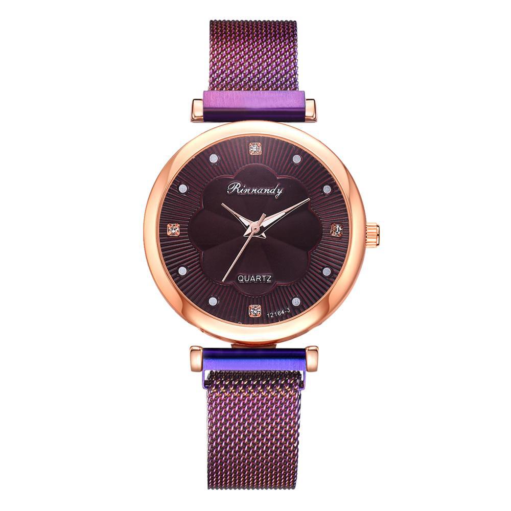 Casual Flower Dial Alloy Mesh Strap Quartz Watch