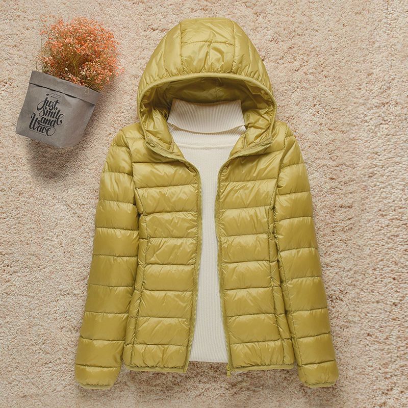Thin Lightweight Short Type Hooded Slim Fit Down Cotton Jacket Coat