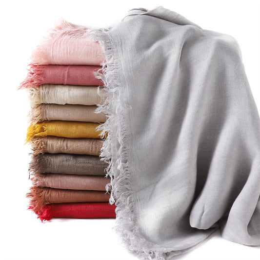 Women's Fashionable Thin Modal Monochrome Rayon Breathable Shawl Scarf