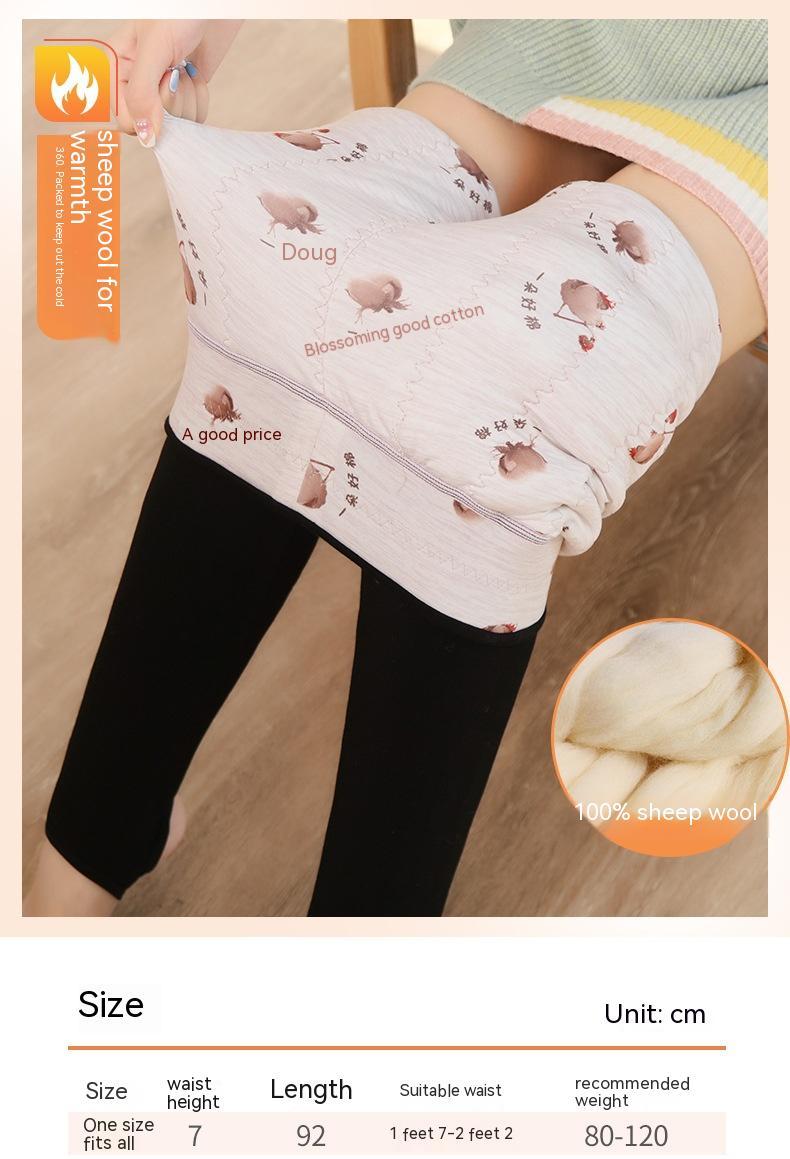 Dameuldleggings Efterår og Vinter Fortykket