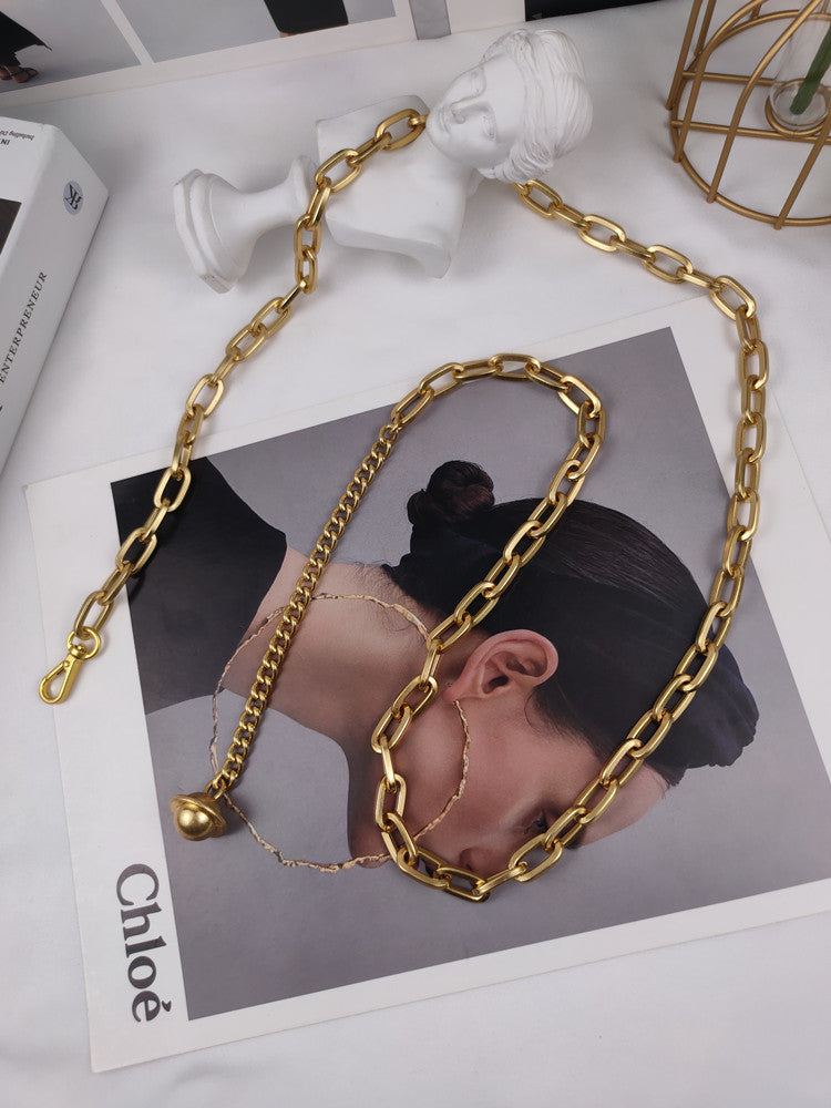 Fashion All-match Metal Belt Decorated Dress Shirt Chain