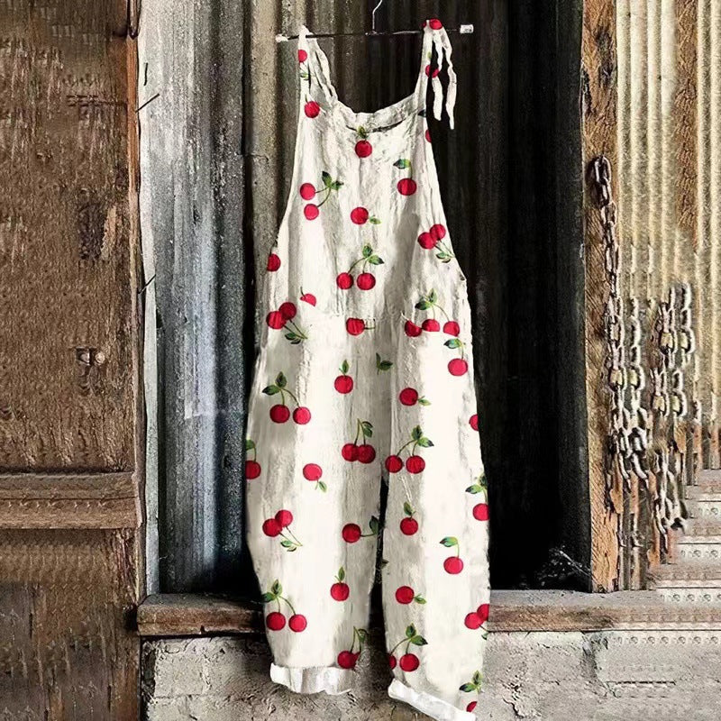 3D-printede fashionable alsidige afslappede jumpsuitbukser til kvinder
