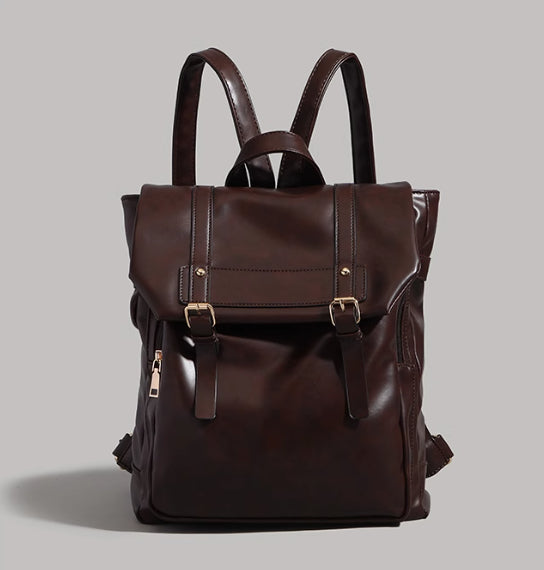 Soft Leather Uniform Backpack Large Capacity Computer Backpack
