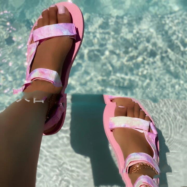 Summer Color Sandals European And American Leisure Large Size