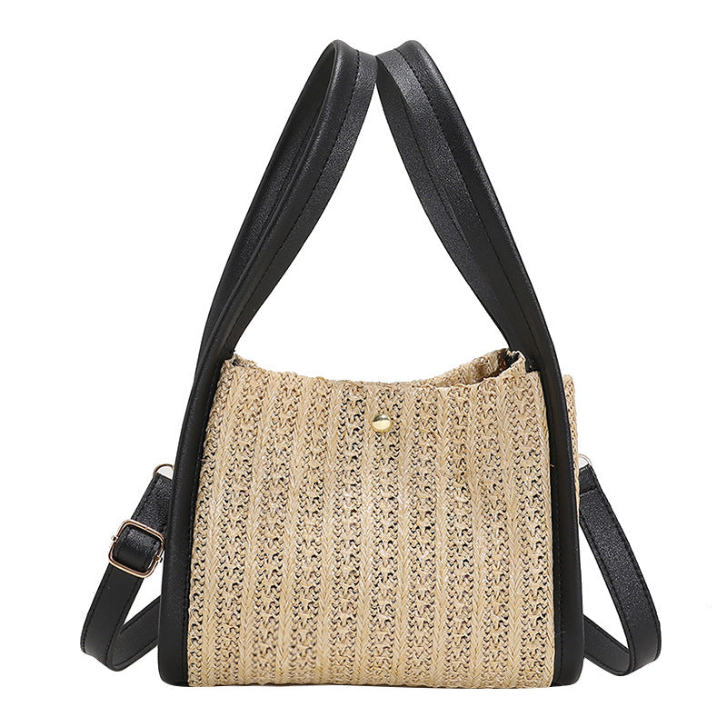 Color Contrast Simple Casual Braided Single Shoulder Cross-body Bag For Women