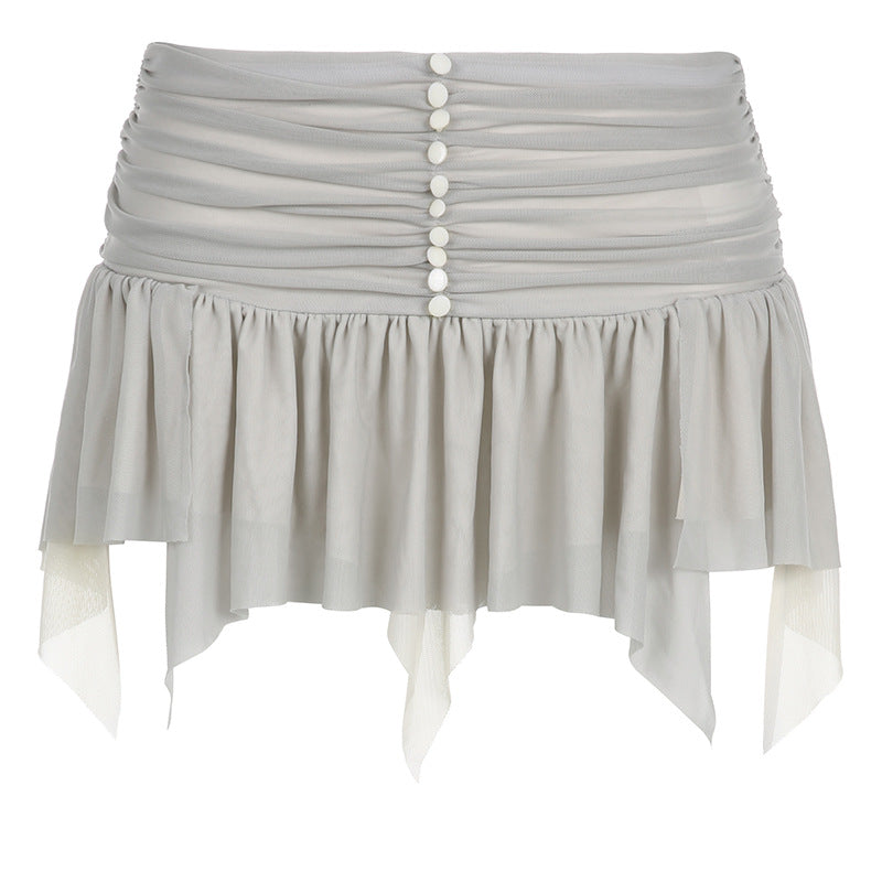 Women's Fashion Low Waist Pleated Pleated Skirt