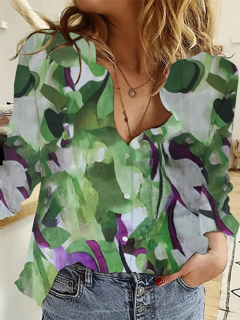 Women's Summer 3D Printed Blouse