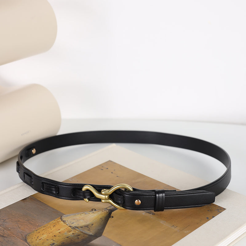 Niche Hook Retro First Layer Cowhide Belt