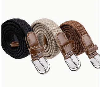 Canvas Belt Belt Elastic Woven Fashion Casual All-match Solid Color Elastic Belt