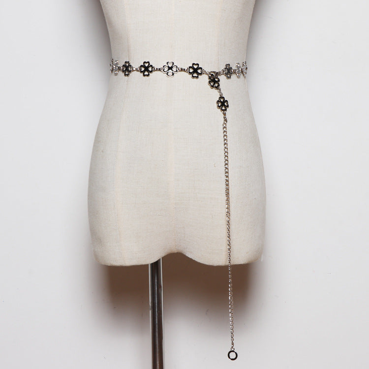 Fashion Decorative Belt Dress Sweater