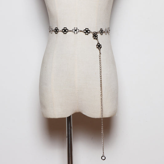 Fashion Decorative Belt Dress Sweater