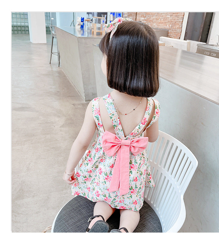 Girls Summer Ruffled Spaghetti Straps Dress