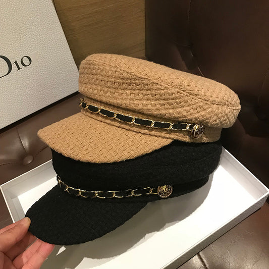 Spring And Autumn Retro Fashion Peaked Cap Octagonal Beret